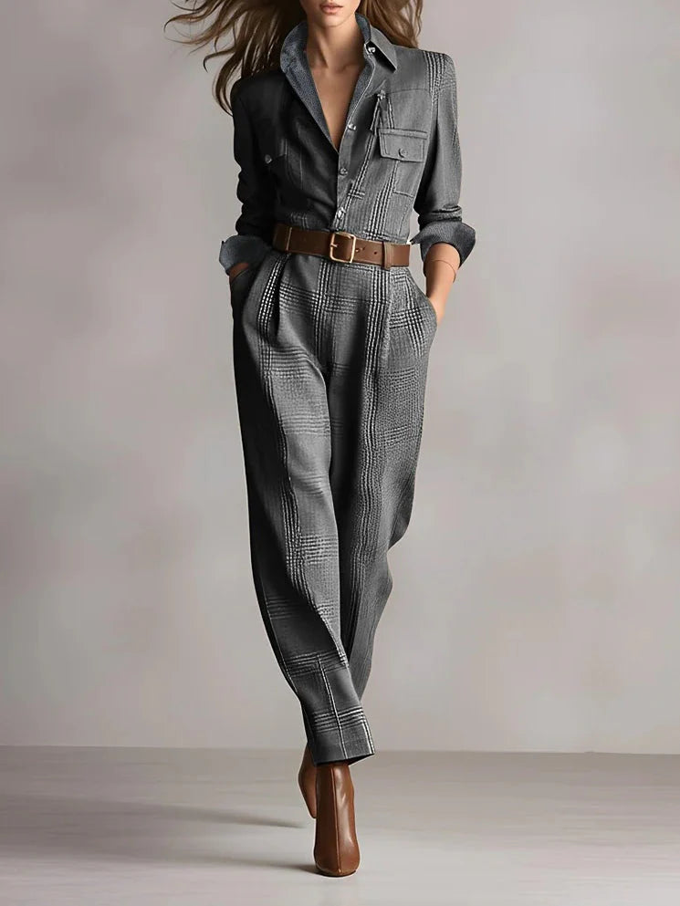 Anna Elegant Rutig Design I Monokrom Stil