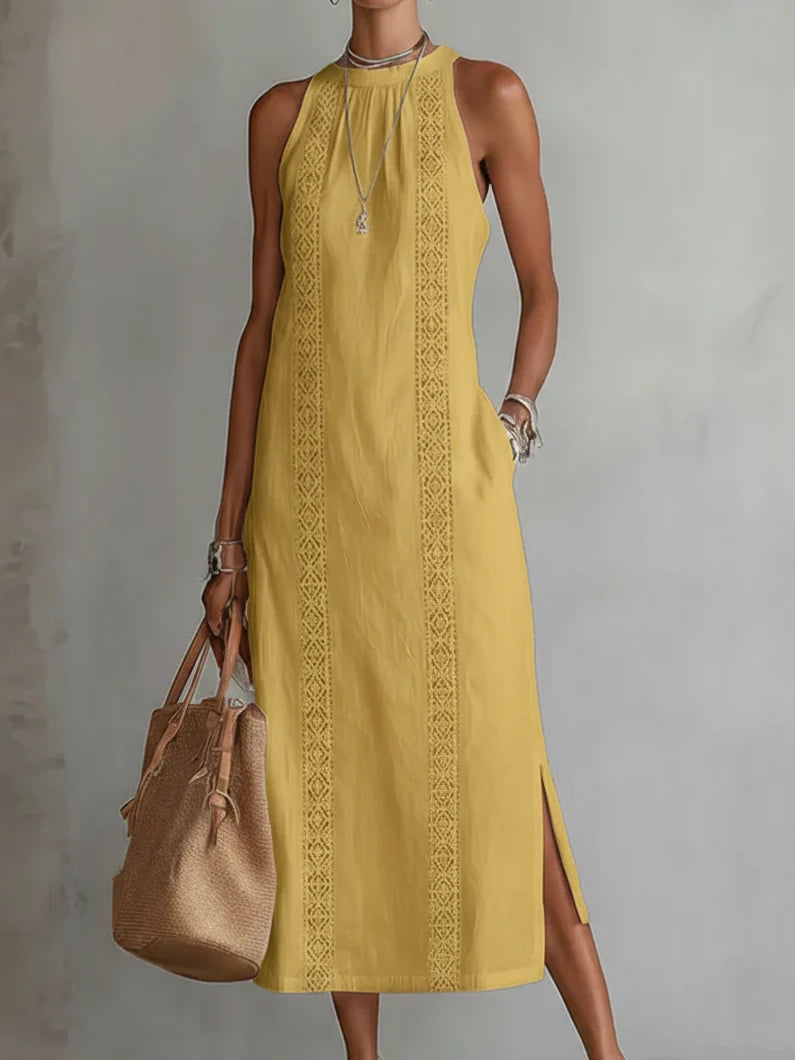 Jimena Elegant Midiklänning Med Mandarin Krage